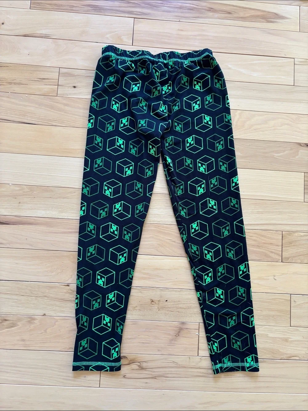 Kids Black and Neon Green Geometric Cube Pajama Set